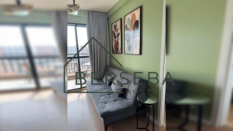 Apart. completo em Moema c/ Piscina e p/ 4 hósp