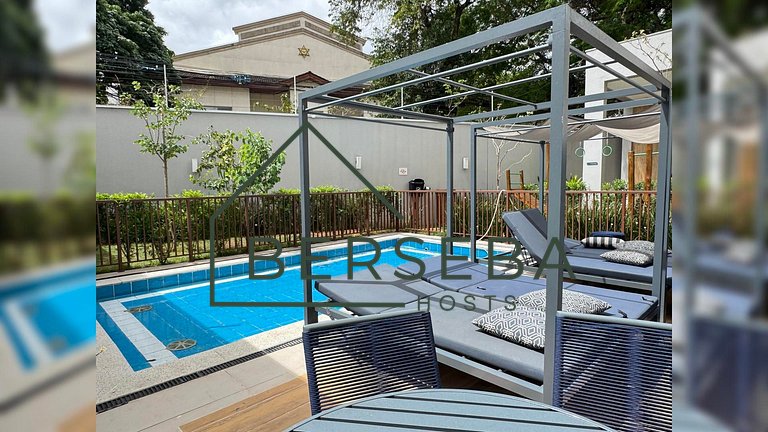 Studio c/ piscina Próx Metrô Faria Lima e Eldorado